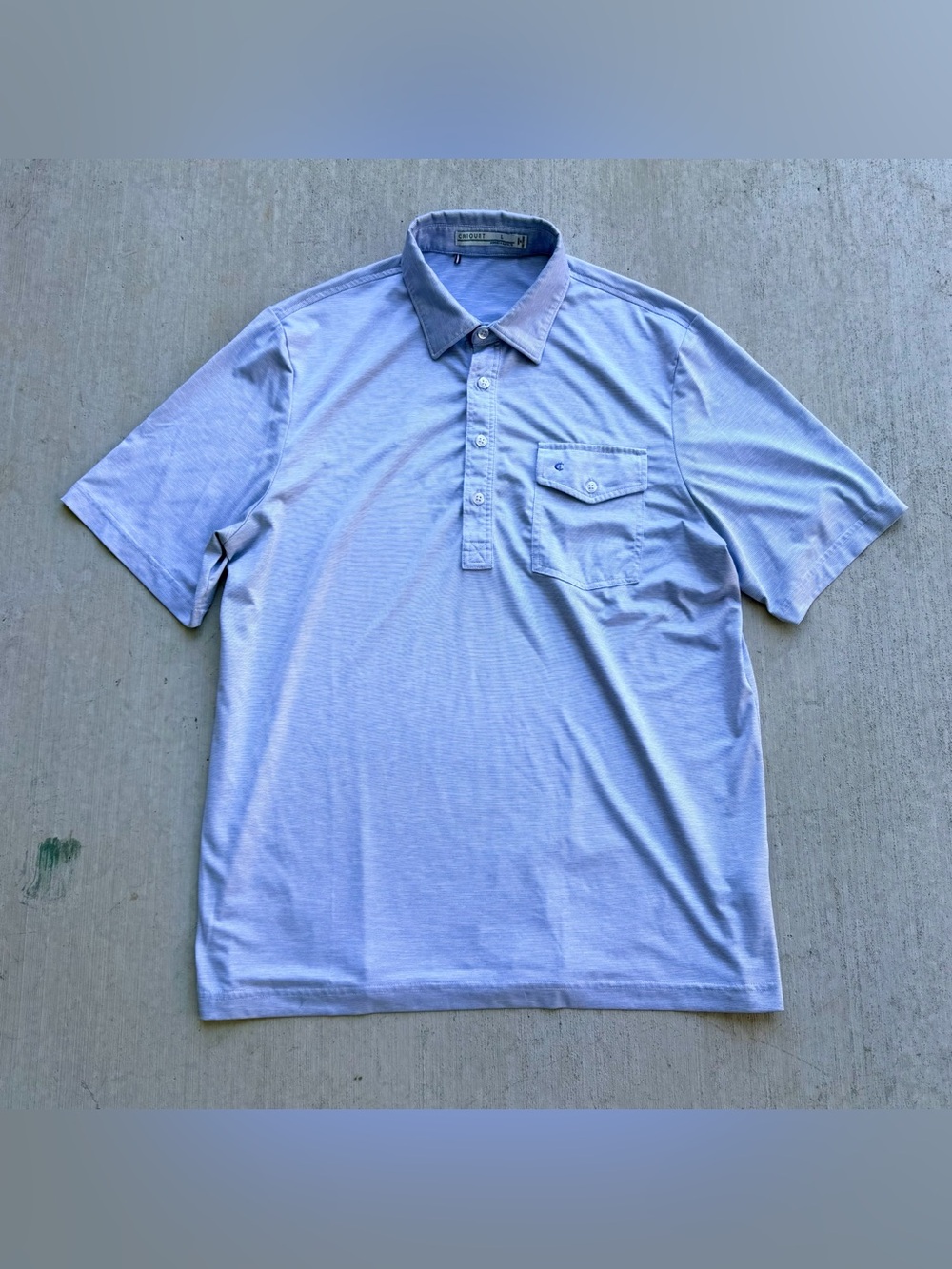 Criquet Pima Cotton Polo Shirt Men Size Large Slim Striped